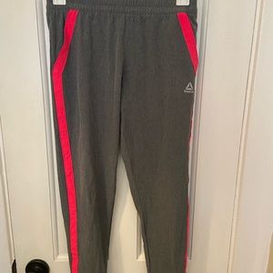 Reebok Girls 10-12 Gray Pink Stripe Joggers